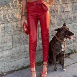 Red leather Zara pants